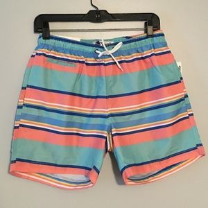 Multi colored striped Men’s swim trunks Brand New